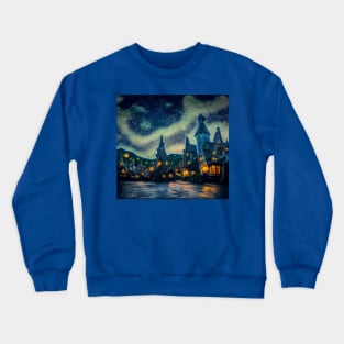 Starry Night Over Hogsmeade Village Crewneck Sweatshirt